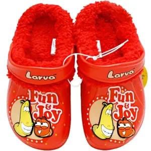 라바 펀앤조이 아동 방한 샌들-레드오렌지/어린이/실내화/겨울/신발/초등/털실내화/유아/털신/초등학생
