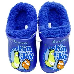 라바 펀앤조이 아동 방한 샌들-블루/어린이/실내화/신발/초등/털실내화/유아/털신/학교/겨울/초등학생/실내
