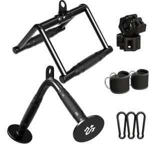 체육관용 미콜로 케이블 부착물, 가정용 체육관용 LAT 풀다운, V 바, 더블 D 핸들, 발목 스트랩 및 바벨 클램프가 포함된 고강도 케이블 기계 부착 세트