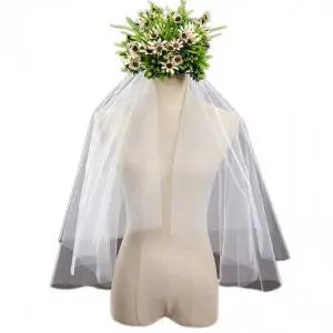 2겹 망사 셀프 웨딩 촬영용 숏 스타일