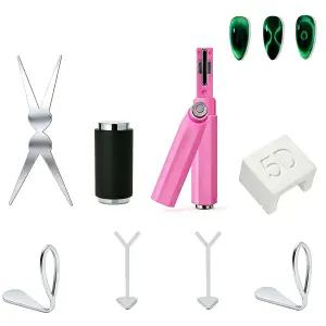 8PCS 3 in 1 캣 자석 세트 2026 뉴 젤 네일 폴리쉬 프렌치 팁 도구-심장 모양 및 속이 빈 도구