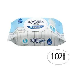 샤인 물에 녹는 비데물티슈 캡형 60매X10팩