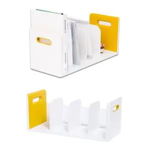 4단 학생용 책상 책꽂이 북앤드 47.7x20cm 1개 옐로우이동식 수납 서랍 사무실 책장 미니 정리함