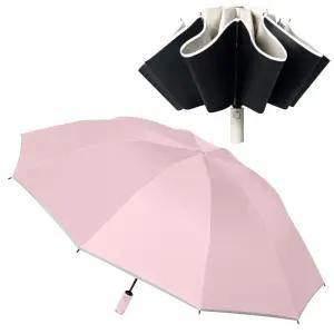 거꾸로 우산 3단 자동 라이트 핑크 양산 자외선 차단 3단우 여성3단 중학생3단 3단단자동 젖지않는 양우 겸