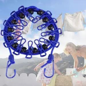 캠핑용 집게 빨래줄 해외여행 호텔 와이어 야외 빨래 휴대 간편 건조대