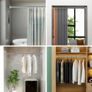 키밍 304 무타공 압축봉 80CM 100CM 120CM 150CM 옷봉 수납정리 욕실커튼 다용도 샤워 바란스 커텐 스텐 스