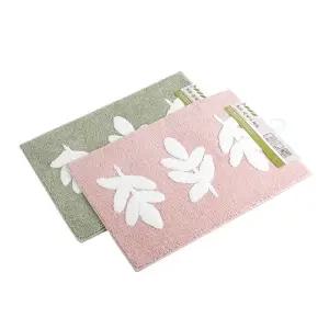 허브 패턴 극세사 발매트-색상랜덤 약60x40cm 욕실 화장실 미끄럼방지 바닥깔판 씽크 싱크 거실판 예쁜 주