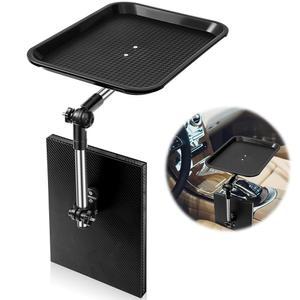 BBTO 카시트 갭 트레이 테이블, 안정적인 접이식 자동차 뒷좌석 푸드 데스크, 음료를 먹고 노트북 작업을 할 수 있는 다기능 조절 여행 트레이, 통근자 가족을 위한 정리함