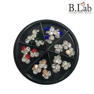 뷰랩 대용량 원반세트 스톤 파츠 다이아컬러플라워A네일아트 재료 셀프 장식 용품