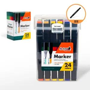 (아트메이트)마카 트윈 24색미술 세트 마카펜 디자인 아티스트 캘리 일러스트 그림