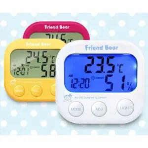 MPN 라비센 백라이트 온습도계 KS-205체크 실내온도계 실내계 측정용품 기기 가정용 용계 관리