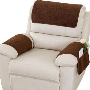 NNSMUN 팔걸이 커버 리클라이너 의자 보호대 가구 슬립 측면 수납 포켓 리클라이너용 스트레치 암체어 소파