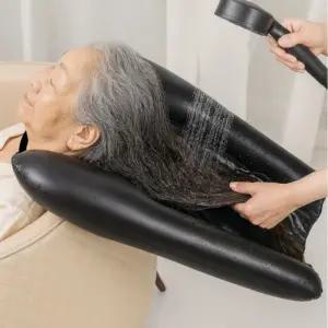 샴푸대 임산부 환자 머리감기 노인 간이 휴대용 에어목욕용의자 푸베드 수술준비물 병용품 이세발 감는대야
