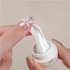 네일 아트용 GAOY 펄 3D 조각 젤 성형 및 건축용 15g 솔리드 논스틱 하드 진주빛 흰색