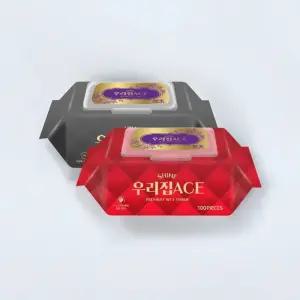 베르 물티슈 100매입 15+1개 우리집에이스 소독리필물 대용량 휴대용 업소용 차박준비물 일회용 두꺼운 용