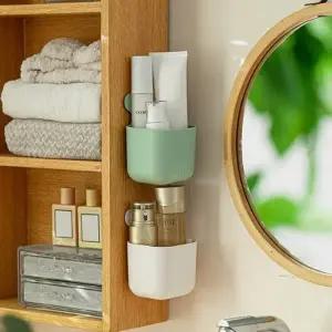 베이직 디자인 다용도 자석 수납함 무타공 타입 소지품 보관 잡동사니 정리 걸이형 보관함