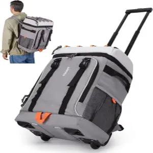 TOURIT 50캔 롤링 백팩 더블 데크 및 듀얼 바 핸들 여행용 소프트 쿨러백 바퀴 달린 30L 스페이스 비치