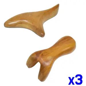 향나무 괄사 지압도구 마사지 x3개기 안마용품 얼굴 피부괄사지 마사지빗 두피