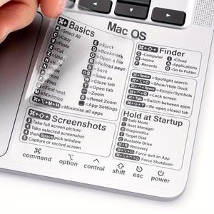 맥북 Pro/Air 키보드용 단축키 스티커 - 투명/블랙 13-16인치 모델 고속 탐색  애플 호환 리케이션 제어