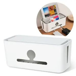 멀티탭정리 정리함 화이트 5구 콘센트 케이블 전선 책상박스 선함 함5구 책상함 멀티탭함 전함 콘센트함 케