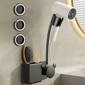 무타공 드라이기 거치대 욕실 보관 걸이 홀더 정리대