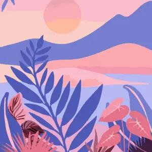 하모니아트 DIY 유화그리기 세트 40x50 분홍빛 노을그리기 취미생활 용품 그림그리기 페인팅 팝아트 홈인테