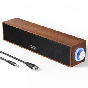 우키낫 컴퓨터 스피커 우드 멀티미디어 디지털 USB 전원 3 5mm AUX PC 서라운드 사운드 휴대용 바 데스크톱 노트북