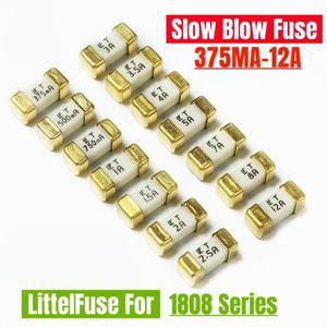LF 1808 SMD 슬로우 블로우 퓨즈 125V T 375mA-12A 500mA 0.5A 1A 2A 3A 4A 7A 8A 10 개
