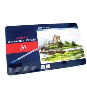 대광 세르지오 수채 색연필 36색 세트 틴케이스 나무 수성 컬러링북