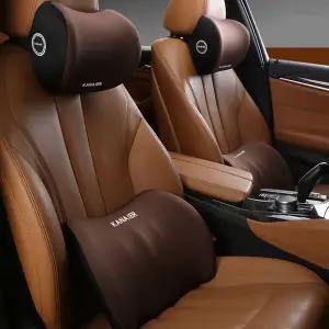 차방석 브라운 등쿠션세트 량용 헤드 목량용 시트 메모리폼 운전석 량방석 자동