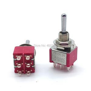 2pcs T812 잠금 토글 스위치 T80-T ON 3A250V 5A125V 6mm 6PIN SP3T 3 웨이