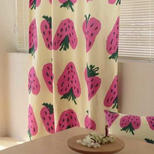 핑크 딸기 가림막 가리개 터 가리개커튼 현관 바란스 패브릭 사과 공간분리 체리