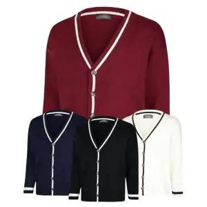 [파파브로] 남성 배색 브이넥 오버핏 니트 가디건 SO-CA-Q028