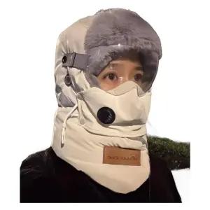 전기차 방풍 야외 레이펑 귀 눈 자전거 따뜻한 방비 두꺼운 모자 가을겨울 플리스 보호막