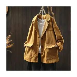 정장 재킷 여성 자켓 가을 코트 면 넥 포켓 빈티지 캐주얼 상의 admr3