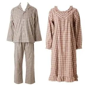 [갤러리아] 한겨울에도 따뜻한 발열 체크패턴 원피스커플 잠옷세트 VPA4580M+VGNN4580