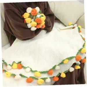 거실 소파 덮개 니트 블랭킷 침대 덮개 입체 꽃 장식 포인트 인테리어 소품 감성