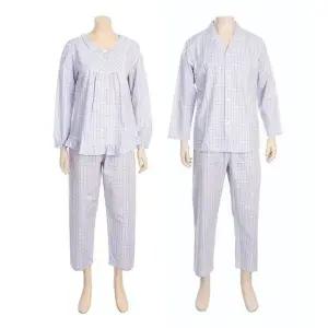 [갤러리아] G/비비안 시원하고 흡습력 좋은 뱀부 선염 체크 커플 남여성파자마 세트(MPWP8889)