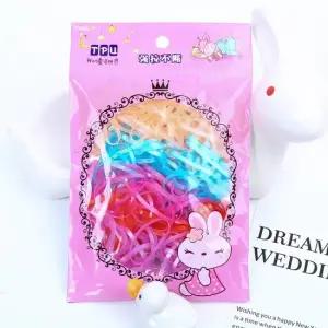 TBZ 고무줄 헤어밴드 1봉지 펄글로스 기본고무줄 아기머리끈 여자머리끈 고탄력