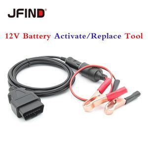 JFIND O2 자동차 배터리 교체 진단 도구 ECU 메모리 보호기 플매트 카펫 러그 비상 전원 공급 장치 케이블