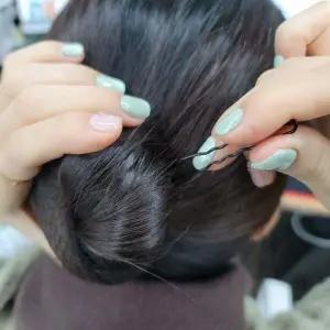 자개 여성 고급 옆머리 깔끔한 화이트 스퀘어