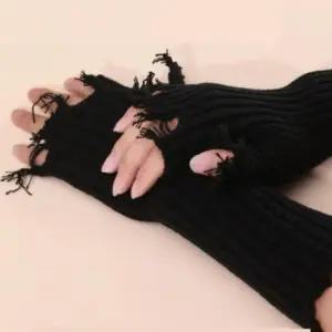 찢어진 니트 핸드워머 롱장갑 암워머 방한토시 팔토시
