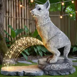 태양광 LED 조명이 달린 보프스탠드 정원 동상 친구나 가족의 생일에 이상적인 선물 마당 야외 장식품