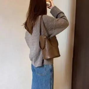 [패션] 투웨이 핸들 포인트 캐주얼 캔버스 스트링백 숄더백