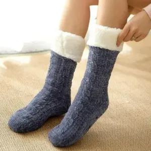 [패션] 도톰 후리스 수면 양말 빅사이즈 롱 수면 양말 데일리 극세사