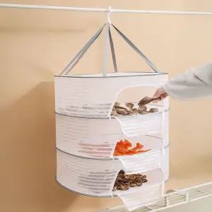 3단 건조망 접이식 메쉬 과일 채소 다용도건 식품건 행거형대 삼단바구니 야채건 생선건 주방건 실내외건