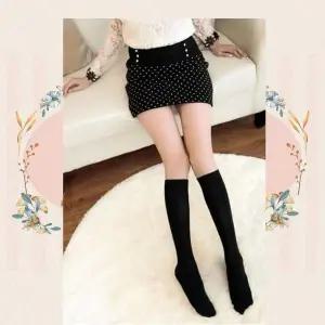 [셀러허브]골프 교복 니삭스 투톤 시스루 무릎 양말 반 스타킹 블랙 (S26142751)