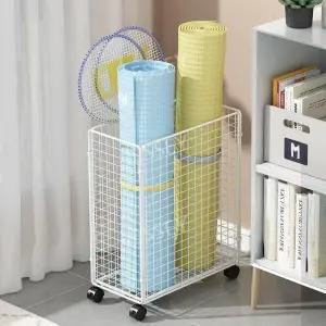 요가매트정리함 매쉬 바구니 헬스장 정리대 거치대 폼롤러 바퀴 랙 수납 철제 이동식