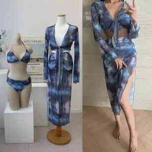 롱스커트 비치웨어 수영복 가디건