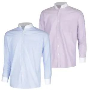 [파파브로] 국내제작 헨리넥 카라 배색컬러 남방 DE-SHAH-3369,70